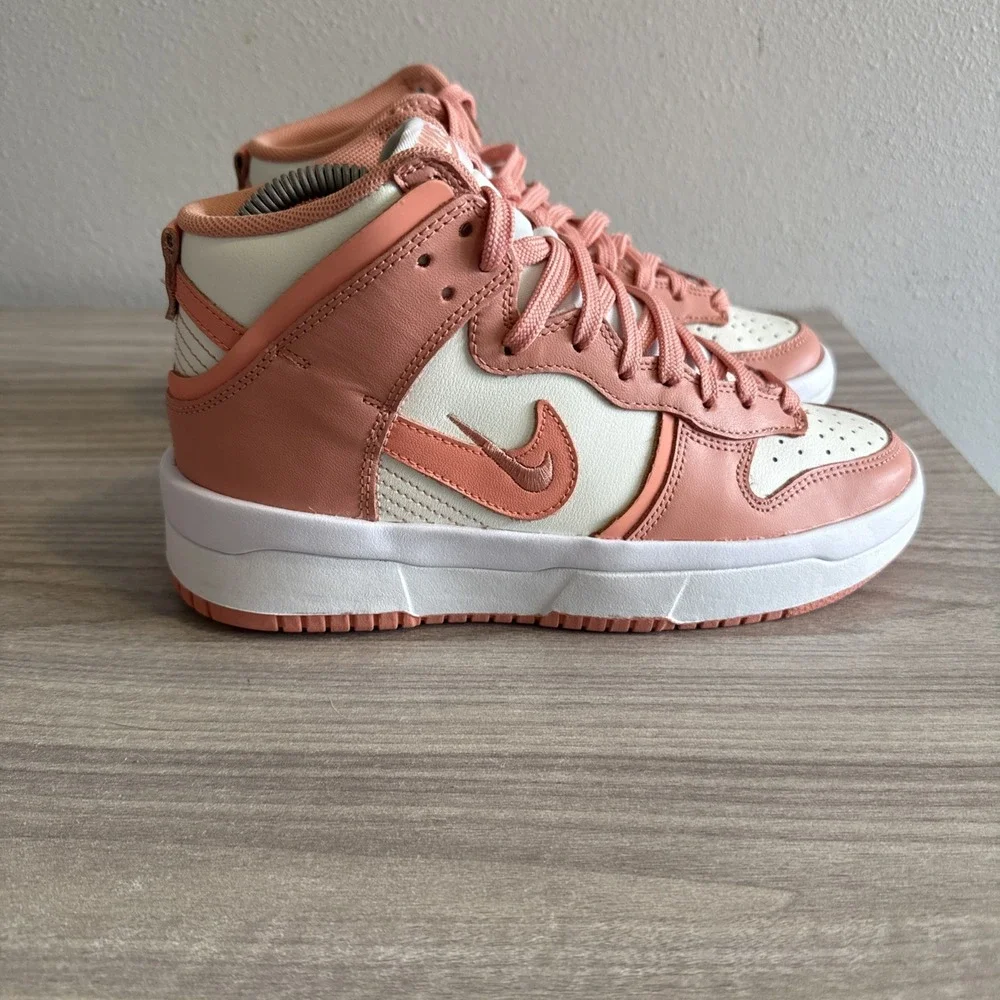 Nike Dunk High Up Sail/Crimson Bliss Womens Sneakers Shoes Size 6.5 DH3718-107